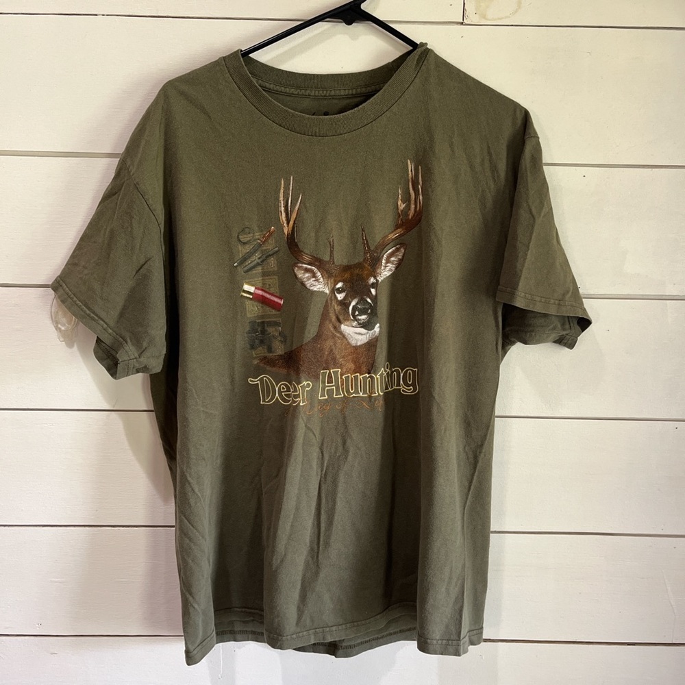 Olive Deer Hunting Graphic Tee